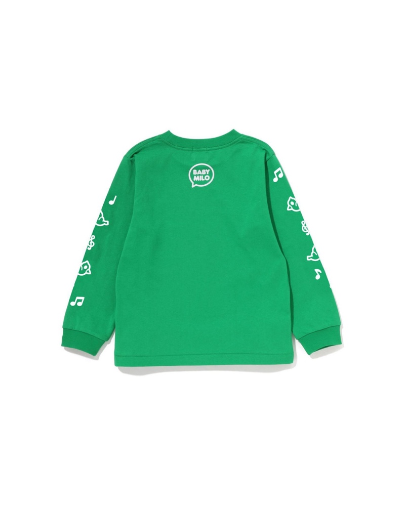 Hauts Bape Baby Milo Speech Balloon L/S #2 Menthe Enfant | RAQ-55295024